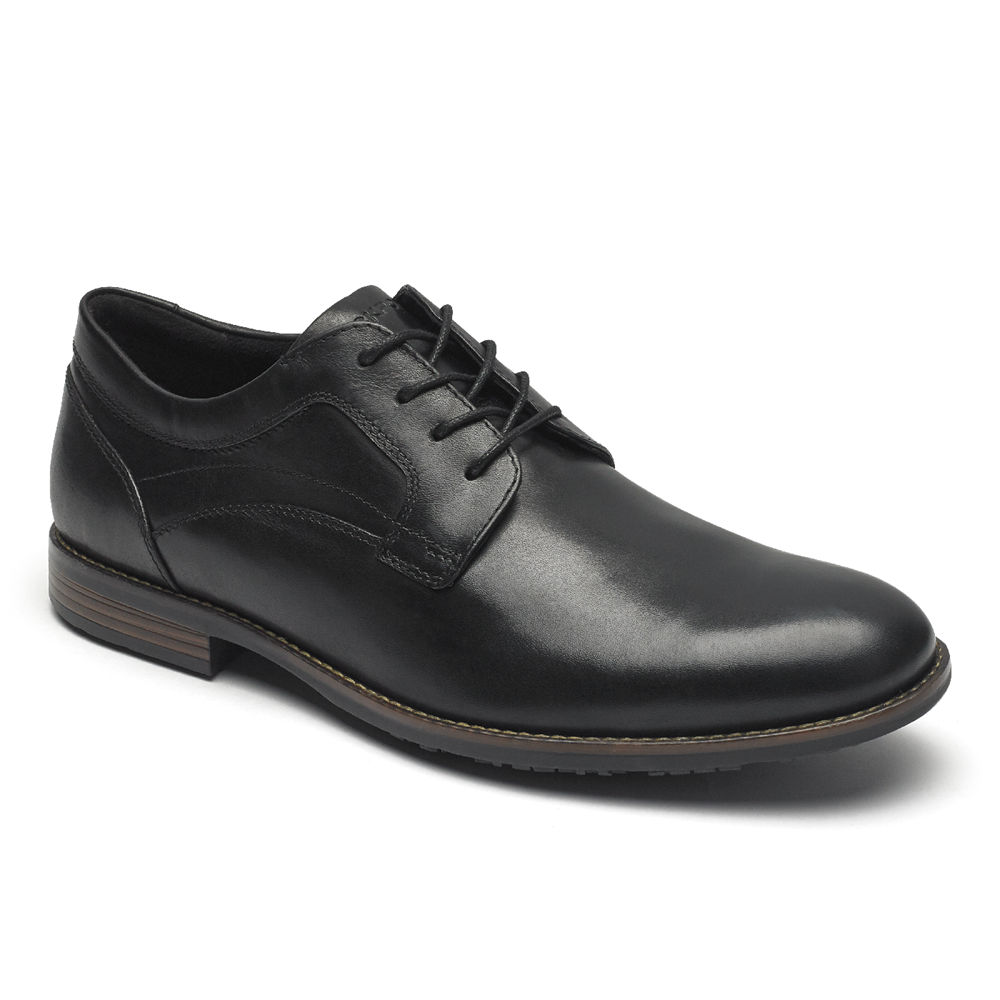 Rockport Singapore Mens Oxfords - Dustyn Plain Toe Black - QM8451027